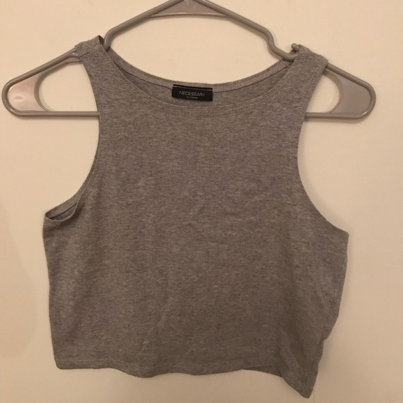 Gray Tank Crop Top - Picture 1 of 3